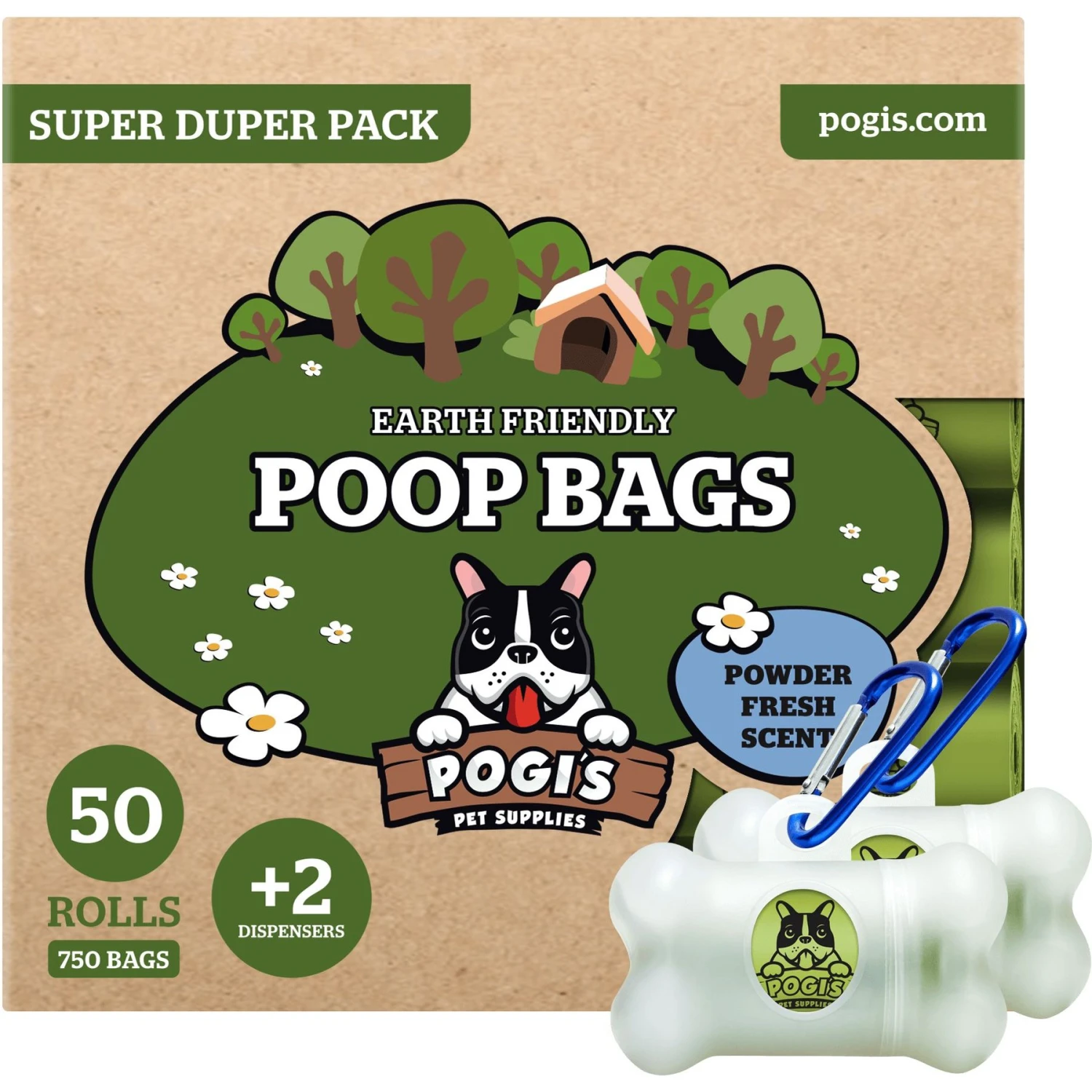 Pogi's Pet Supplies Poop Bags With 2 Dispensers