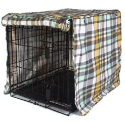 Molly Mutt Dog Crate Cover, Northwestern Girls, Plaid