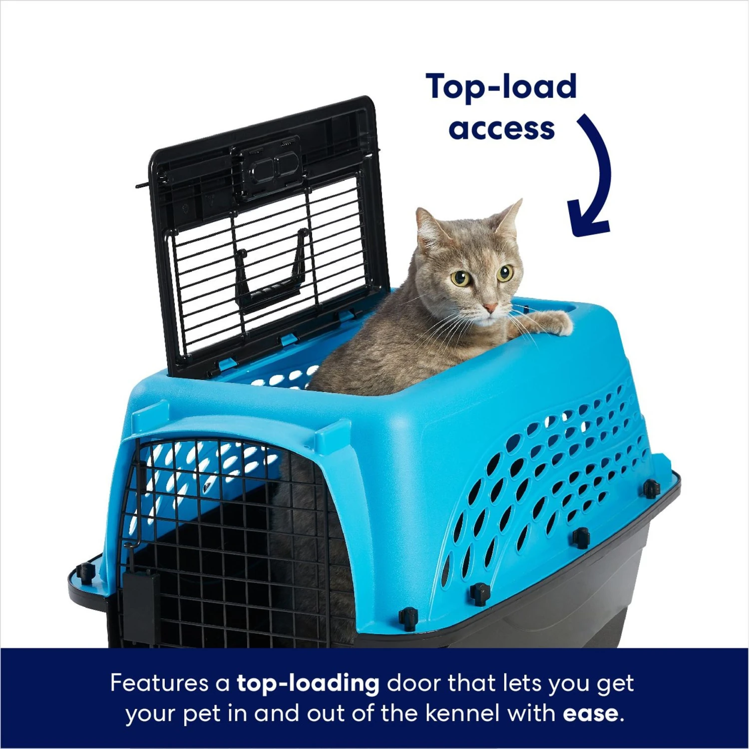 Frisco Two Door Top Load Plastic Dog & Cat Kennel - Image 4
