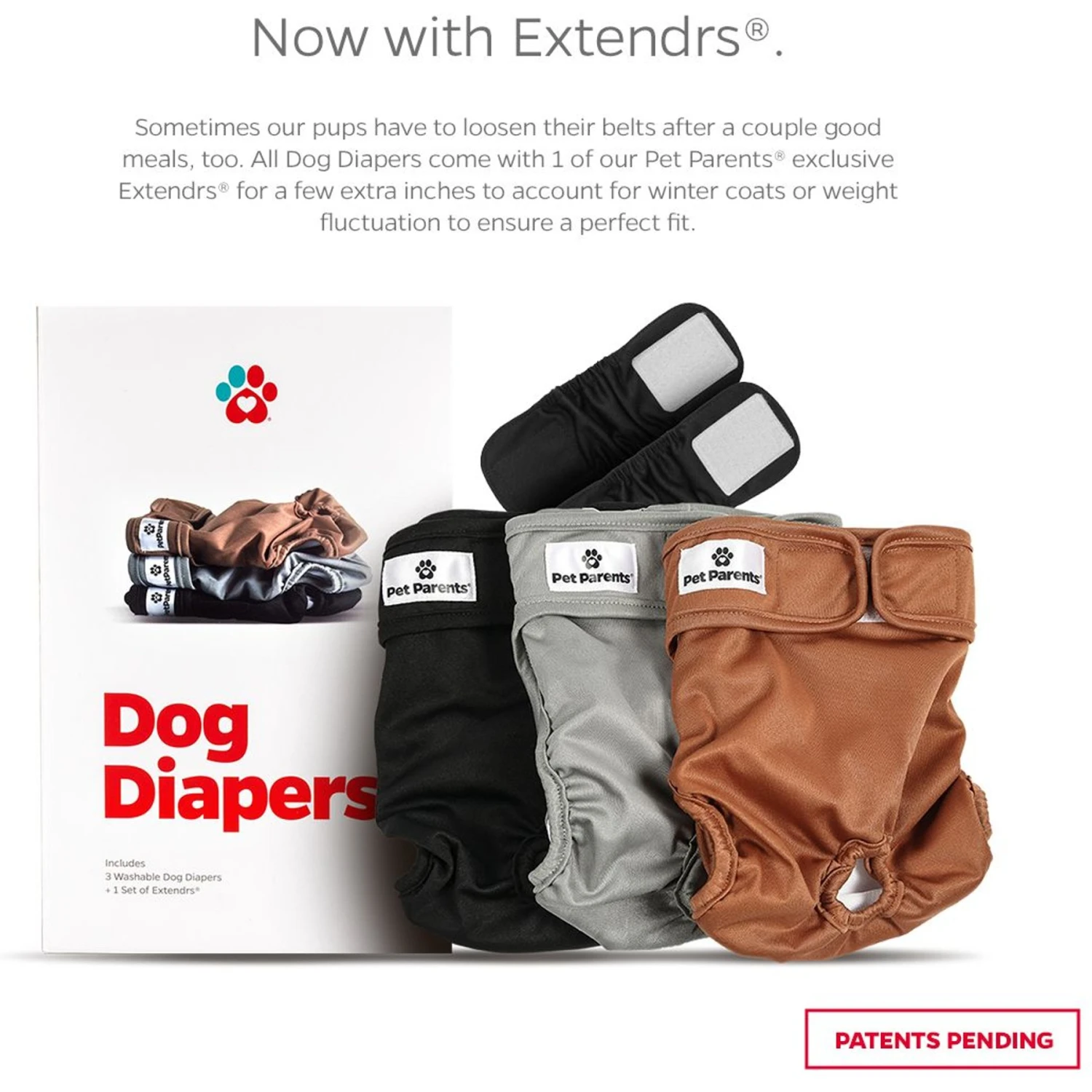 Pet Parents Washable Male & Female Dog Diapers + Extendrs - Image 3