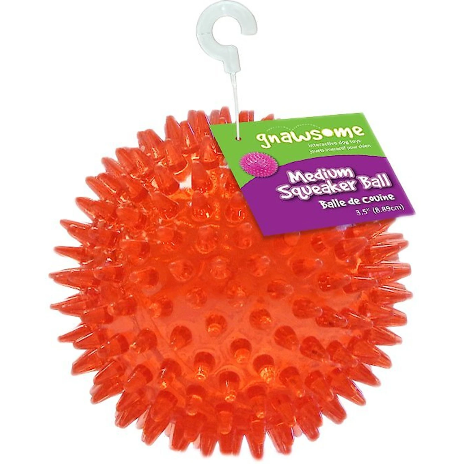 Gnawsome Squeaker Ball Dog Toy, Color Varies