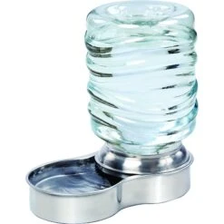Etna Stainless Steel Gravity Refill Dog & Cat Waterer, 96-oz