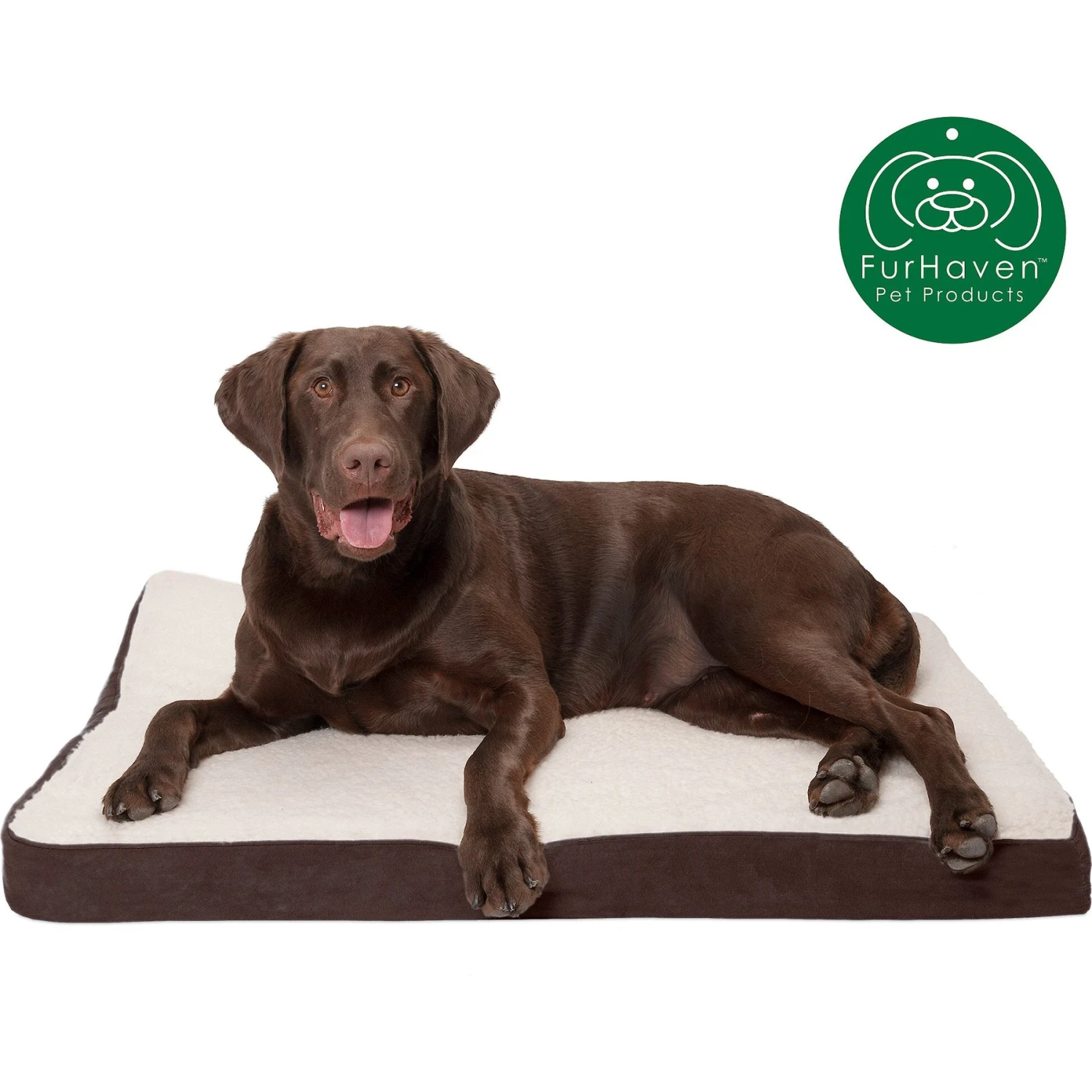 FurHaven Faux Sheepskin & Suede Deluxe Orthopedic Cat & Dog Bed With Removable Cover - Image 4