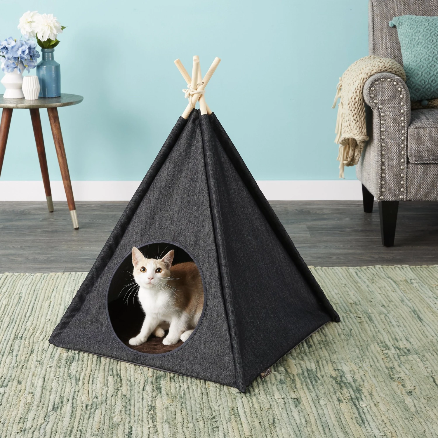 P.L.A.Y. Pet Lifestyle And You Teepee Tent Covered Cat & Dog Bed - Image 3