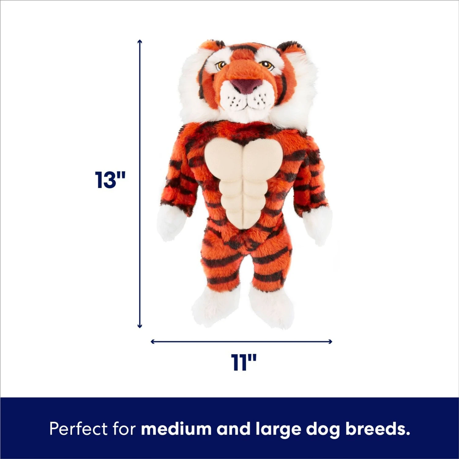 Frisco Tiger Muscle Plush Squeaky Dog Toy - Image 2