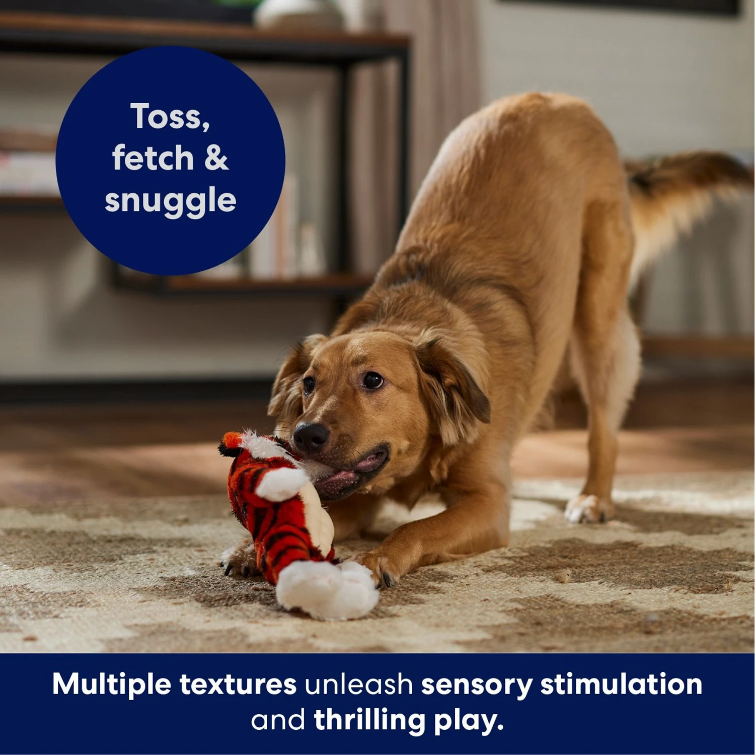 Frisco Tiger Muscle Plush Squeaky Dog Toy - Image 5