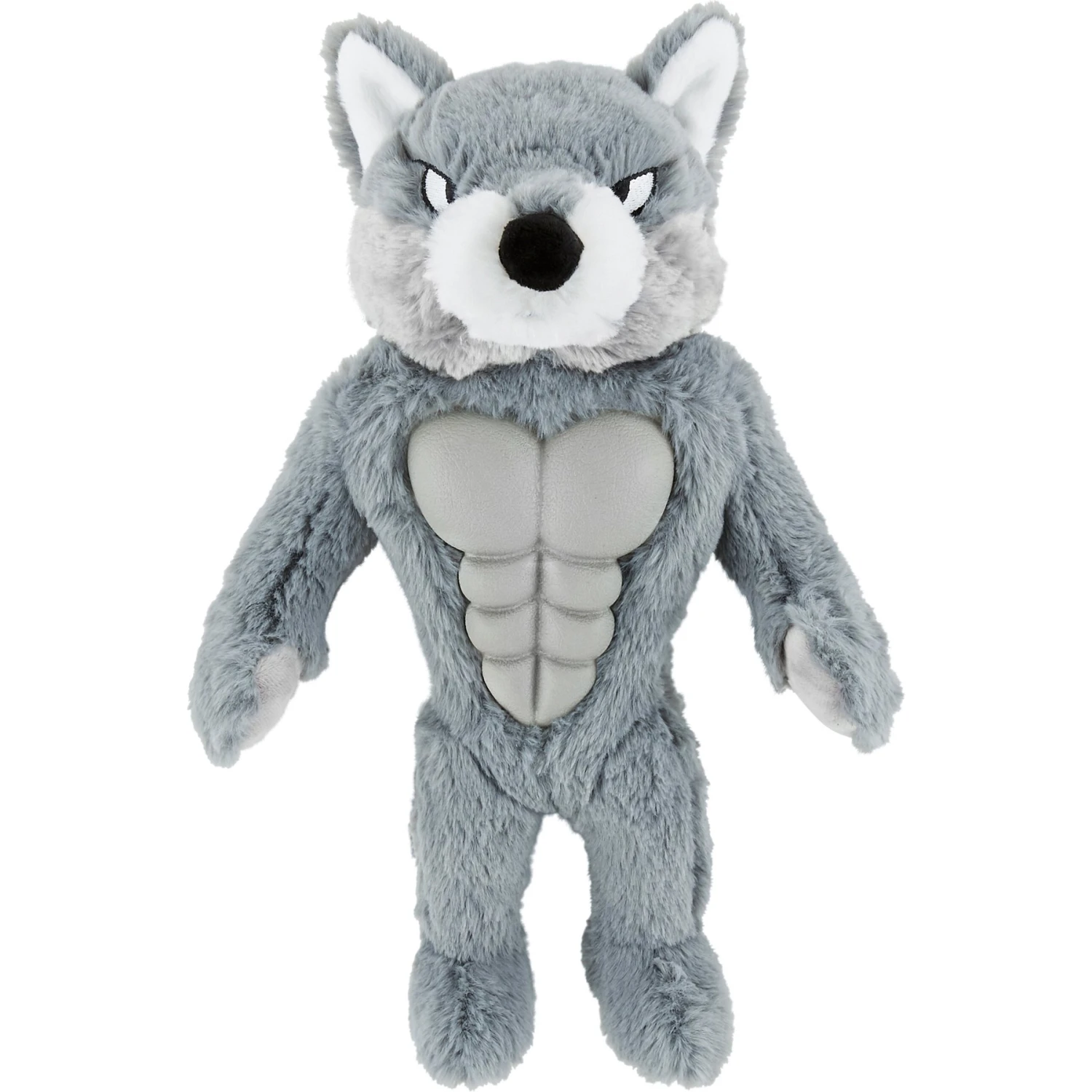 Frisco Wolf Muscle Plush Squeaky Dog Toy