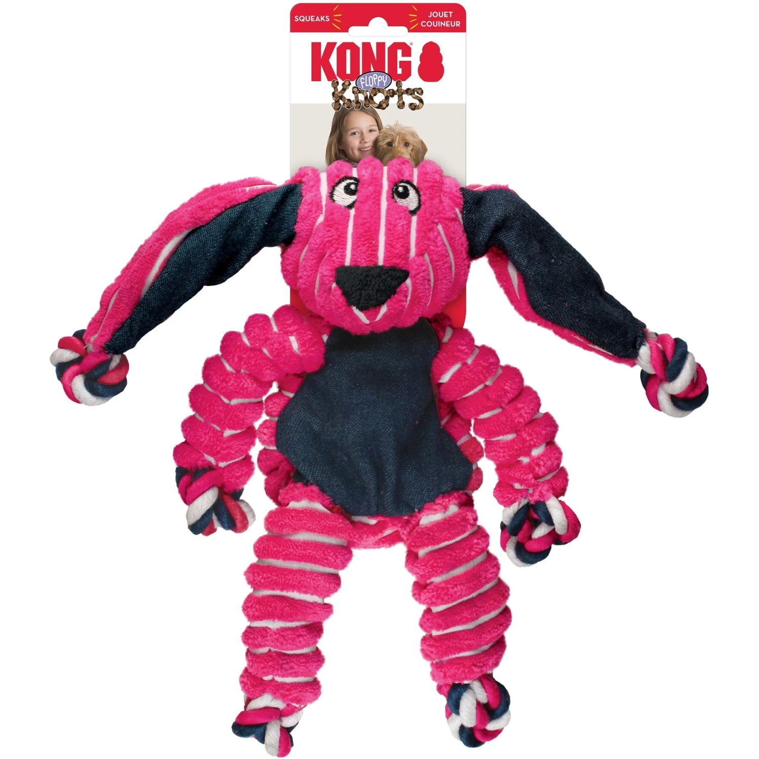 KONG Floppy Knots Dog Toy, Bunny - Image 5