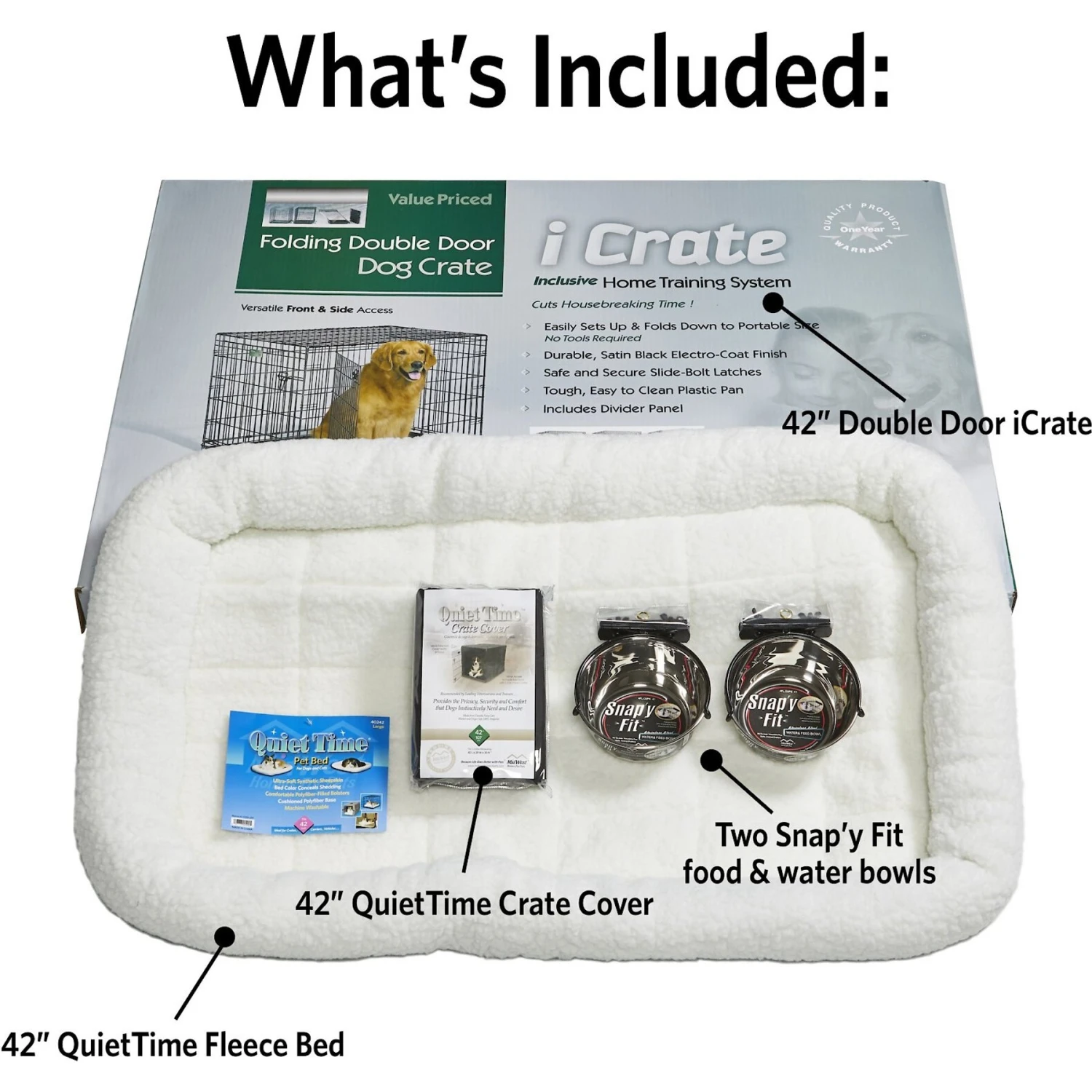MidWest ICrate Double Door Collapsible Wire Dog Crate Kit - Image 6