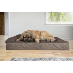 FurHaven Quilted Goliath Chaise Bolster Dog Bed With Removable Cover