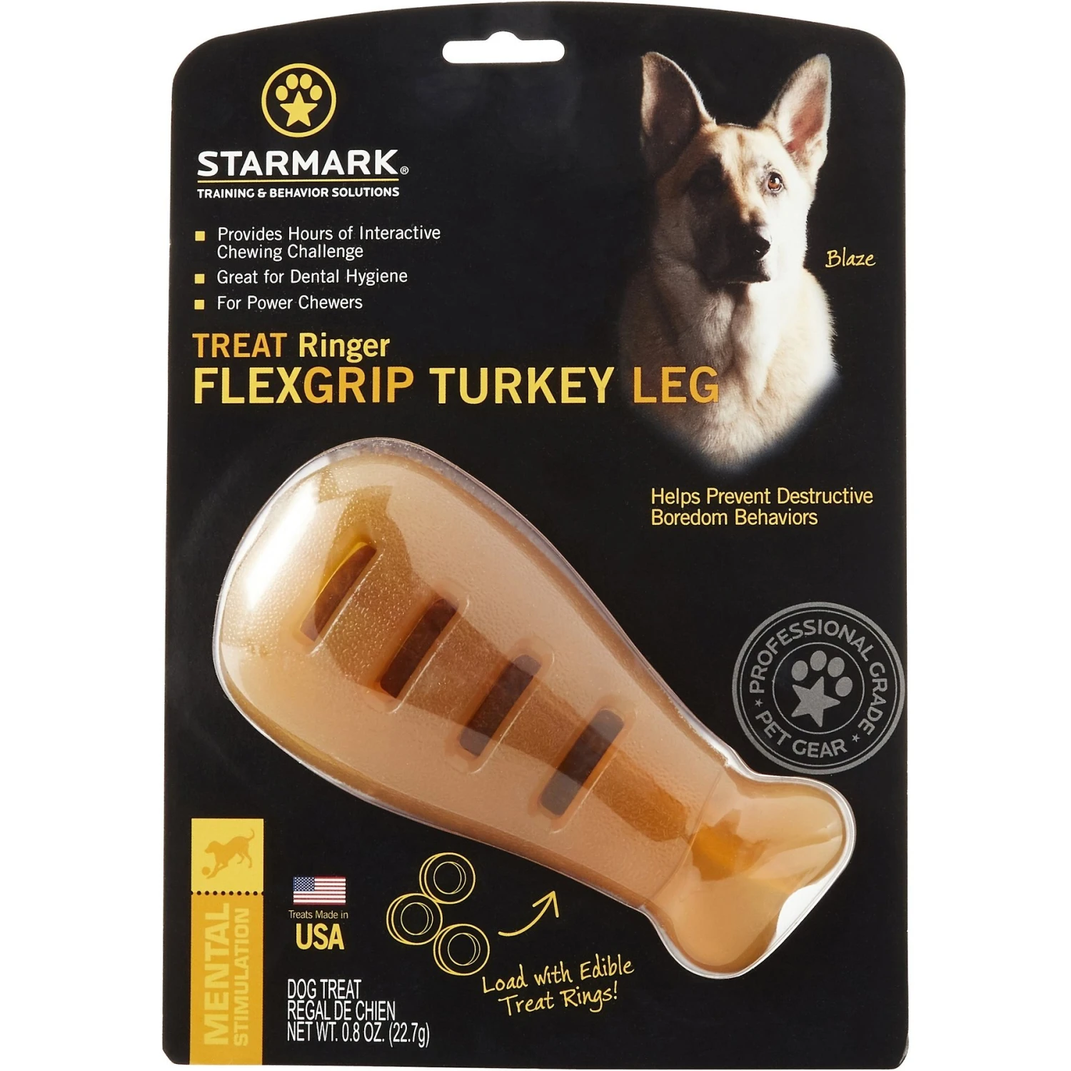 Starmark Treat Ringer FlexGrip Turkey Leg Tough Dog Chew Toy - Image 4