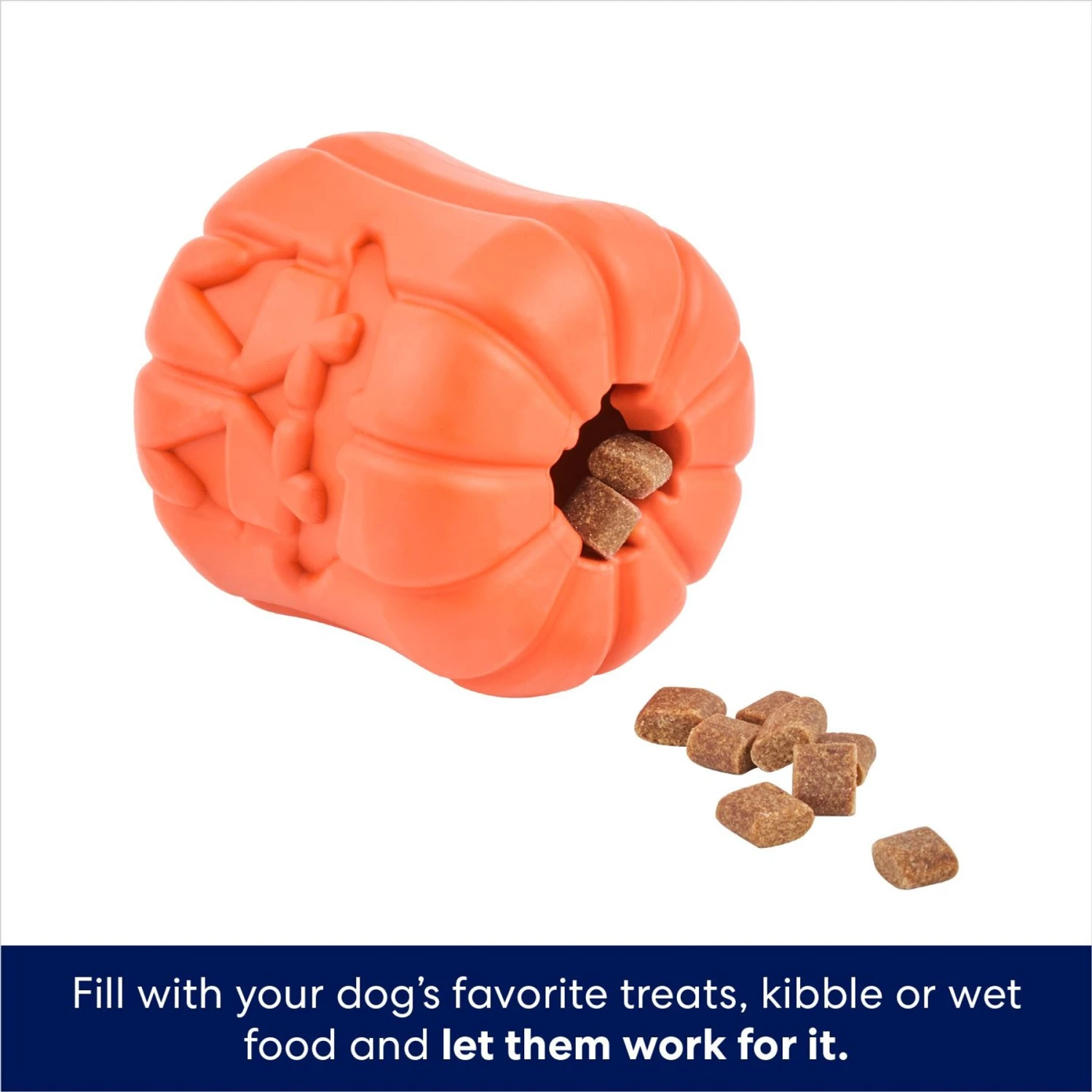 Frisco Halloween Pumpkin Rubber Treat Dispenser Dog Toy, Medium/Large - Image 4
