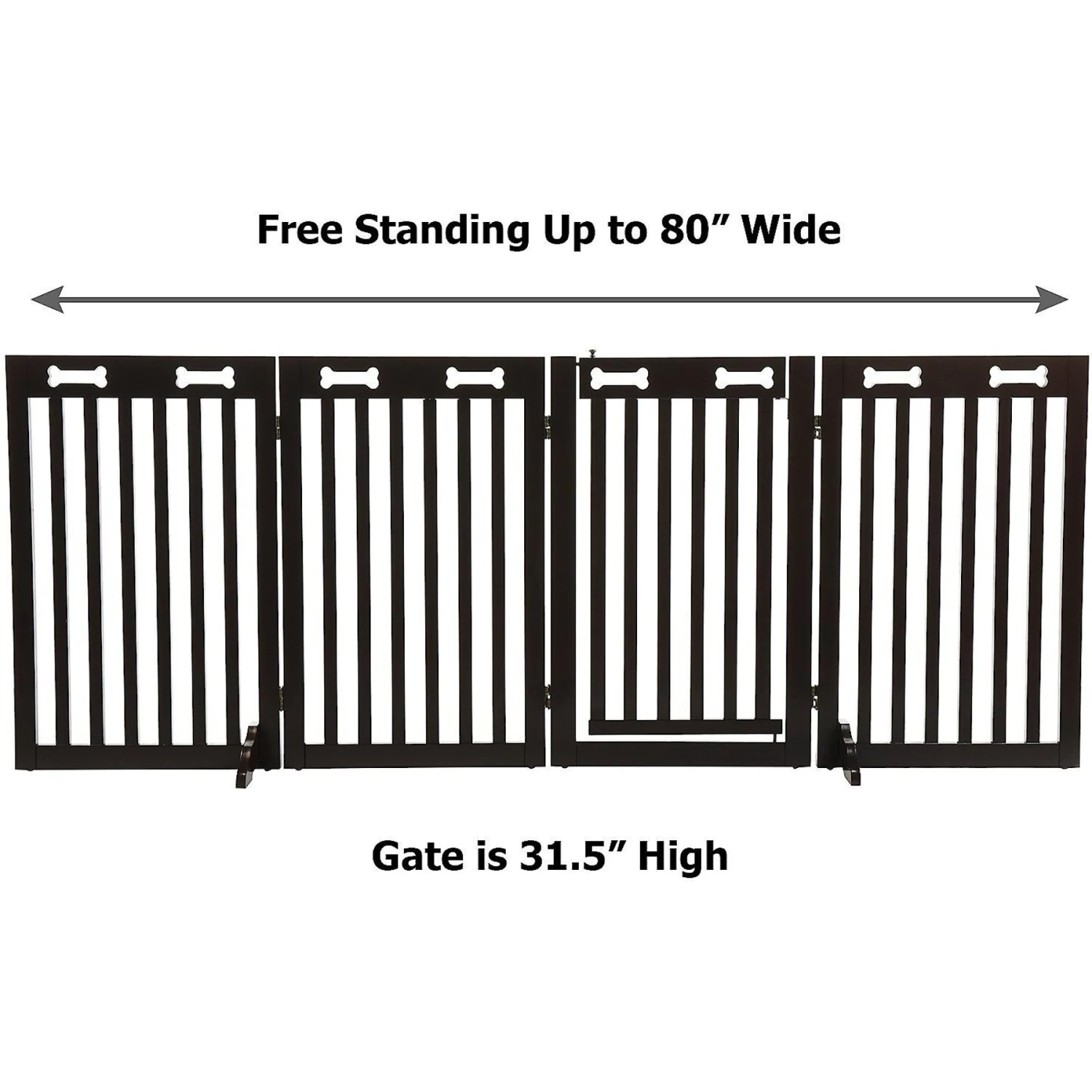 Arf Pets Free-Standing Walk-Through Wood Dog & Cat Gate - Image 4