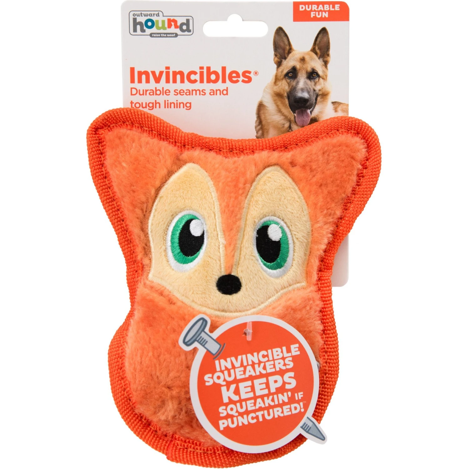 Outward Hound Invincibles Squeaky Stuffing-Free Plush Dog Toy - Image 6