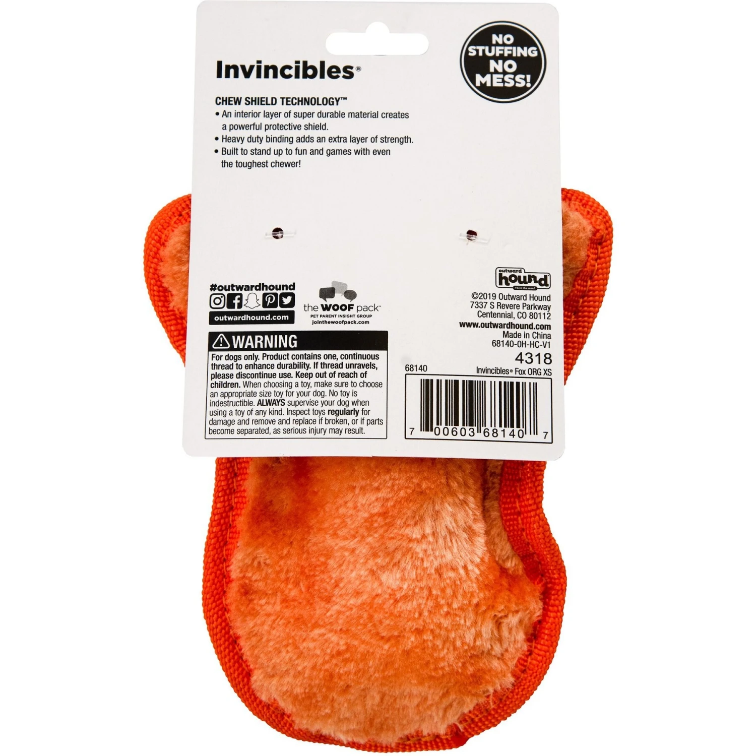 Outward Hound Invincibles Squeaky Stuffing-Free Plush Dog Toy - Image 8