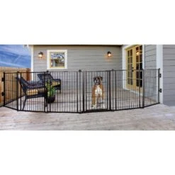 Carlson Pet Products Weatherproof Outdoor Super Wide Dog Gate, Black