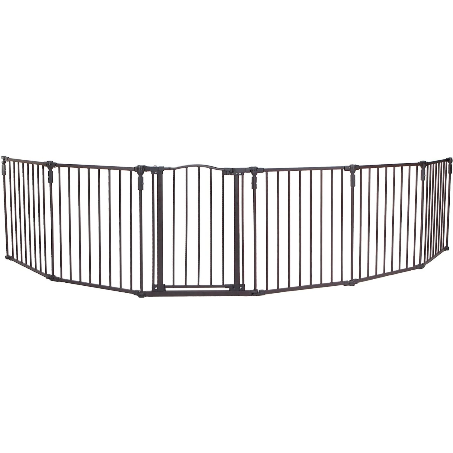 North States 3-in-1 Arched Metal Superyard Dog Gate, Bronze - Image 2