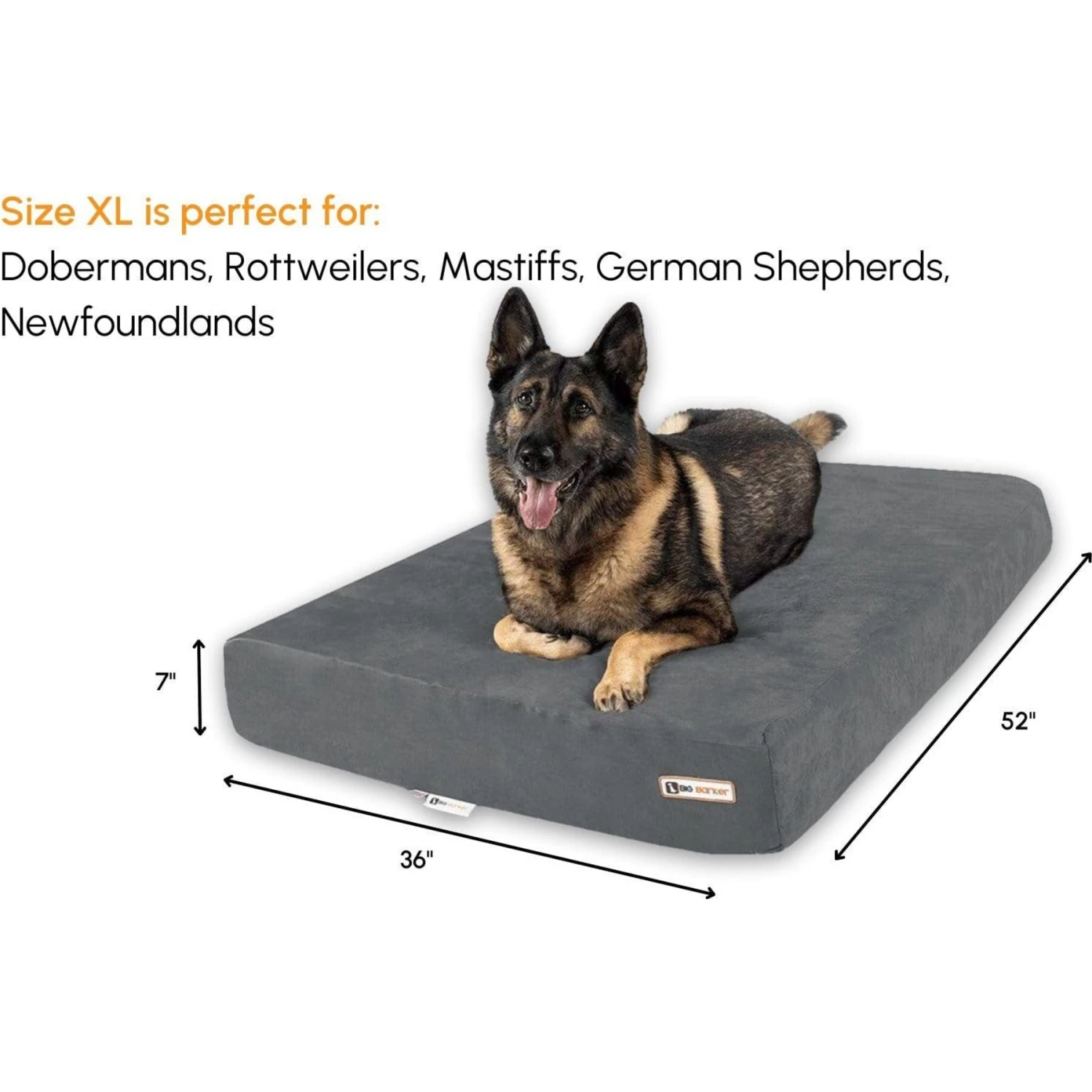 Big Barker 7" Sleek Orthopedic Pillow Dog Bed With Removable Cover - Image 2