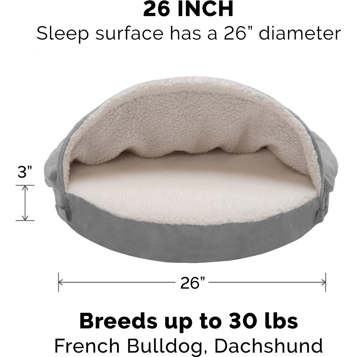 FurHaven Faux Sheepskin Snuggery Memory Top Cat & Dog Bed With Removable Cover - Image 5
