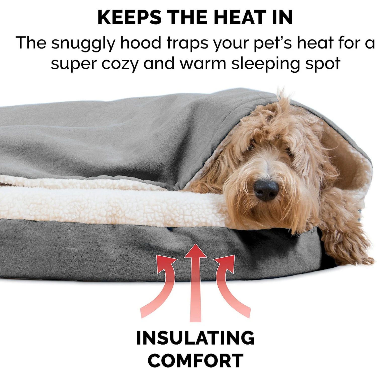 FurHaven Faux Sheepskin Snuggery Memory Top Cat & Dog Bed With Removable Cover - Image 7