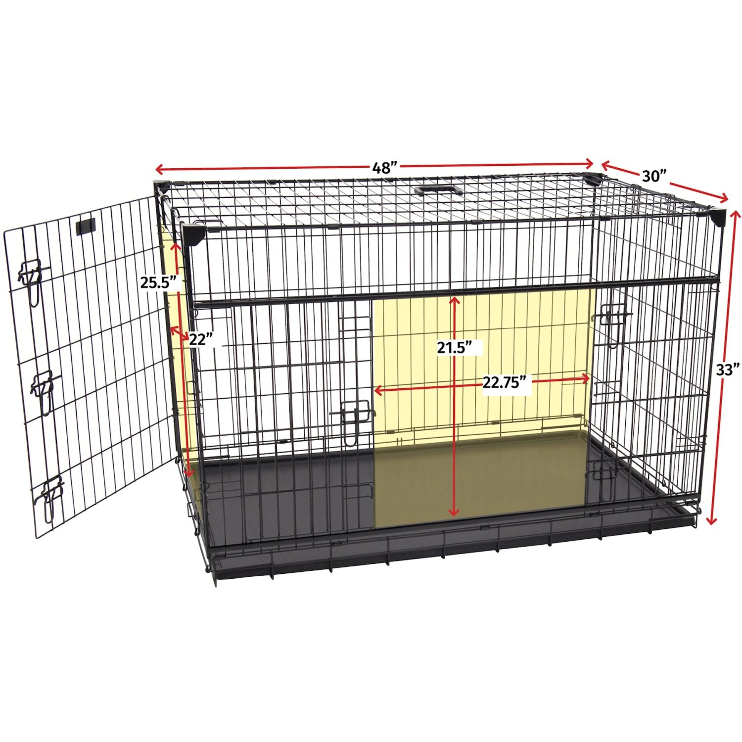 Lucky Dog Sliding Double Door Wire Dog Crate - Image 3