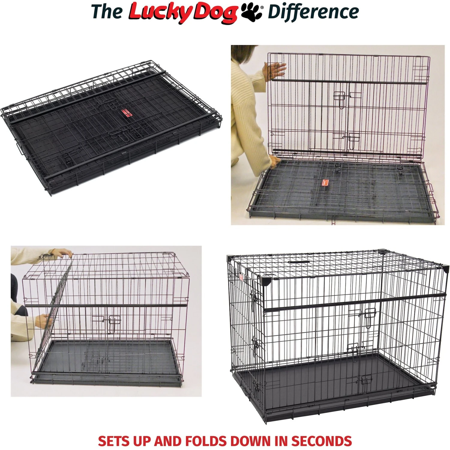 Lucky Dog Sliding Double Door Wire Dog Crate - Image 8