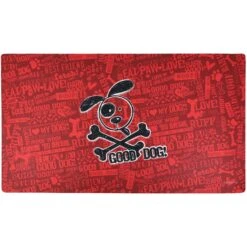 Drymate Red Good Dog Cross Bones Dog Bowl Place Mat