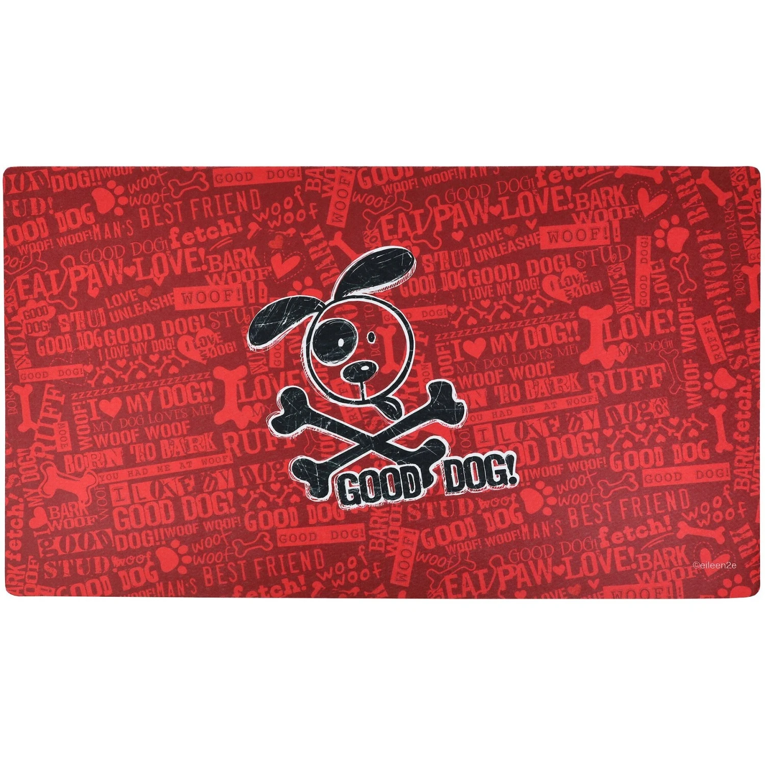 Drymate Red Good Dog Cross Bones Dog Bowl Place Mat