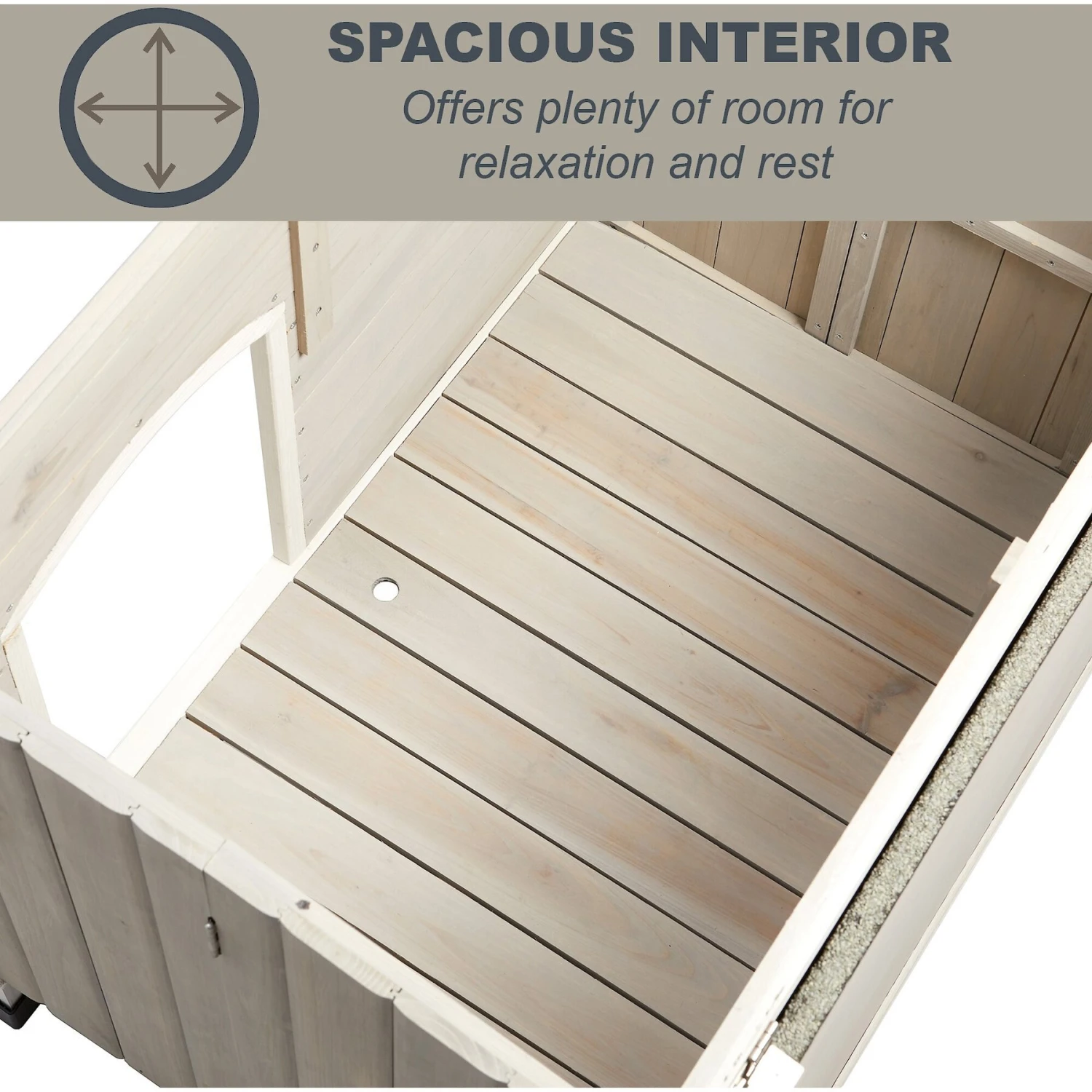 MidWest Eillo Folding Outdoor Wood Dog House, Beige - Image 6