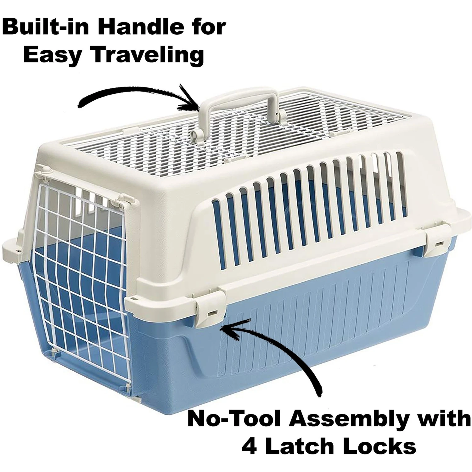 Ferplast ATLAS Two Door Top Load Plastic Dog & Cat Carrier - Image 3