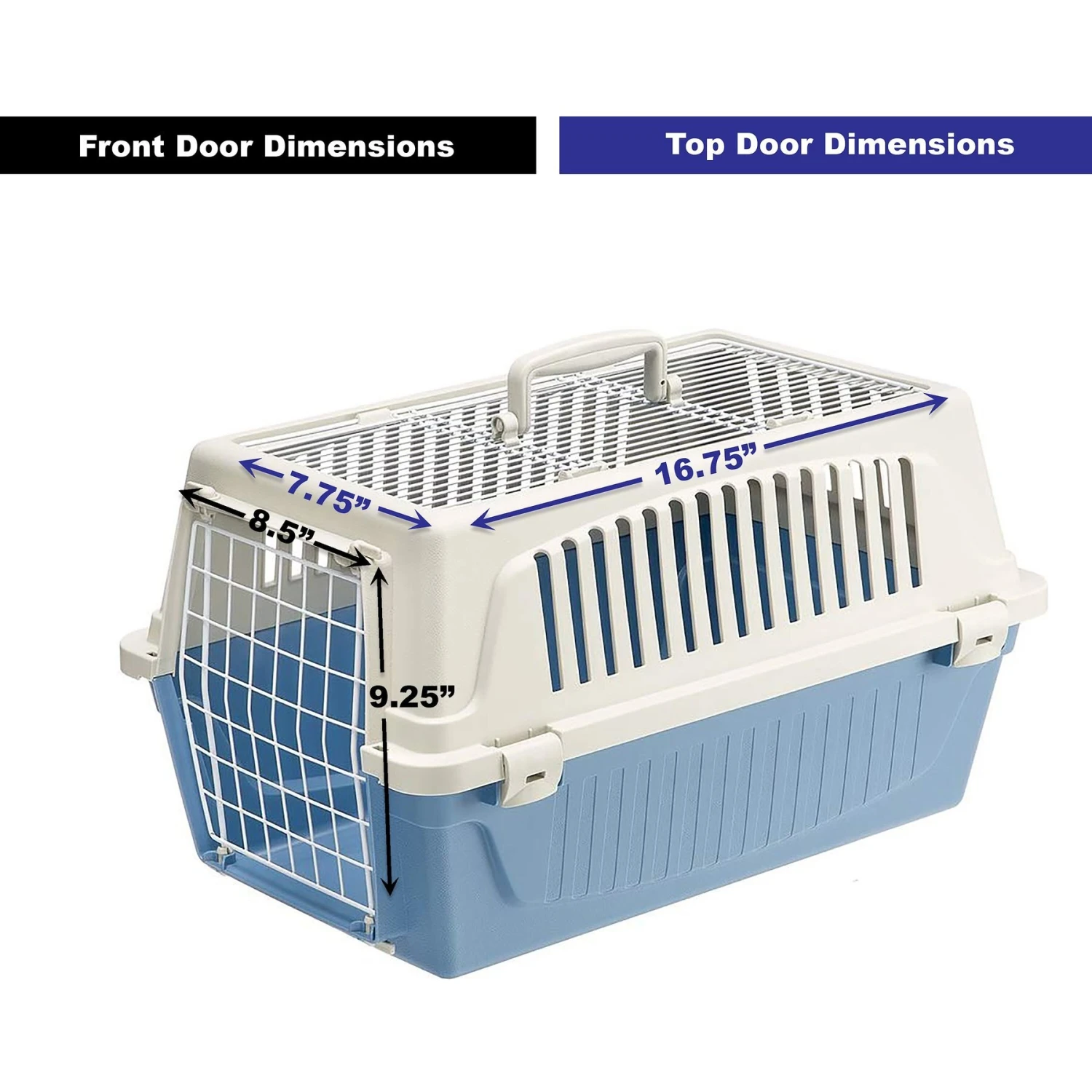 Ferplast ATLAS Two Door Top Load Plastic Dog & Cat Carrier - Image 4