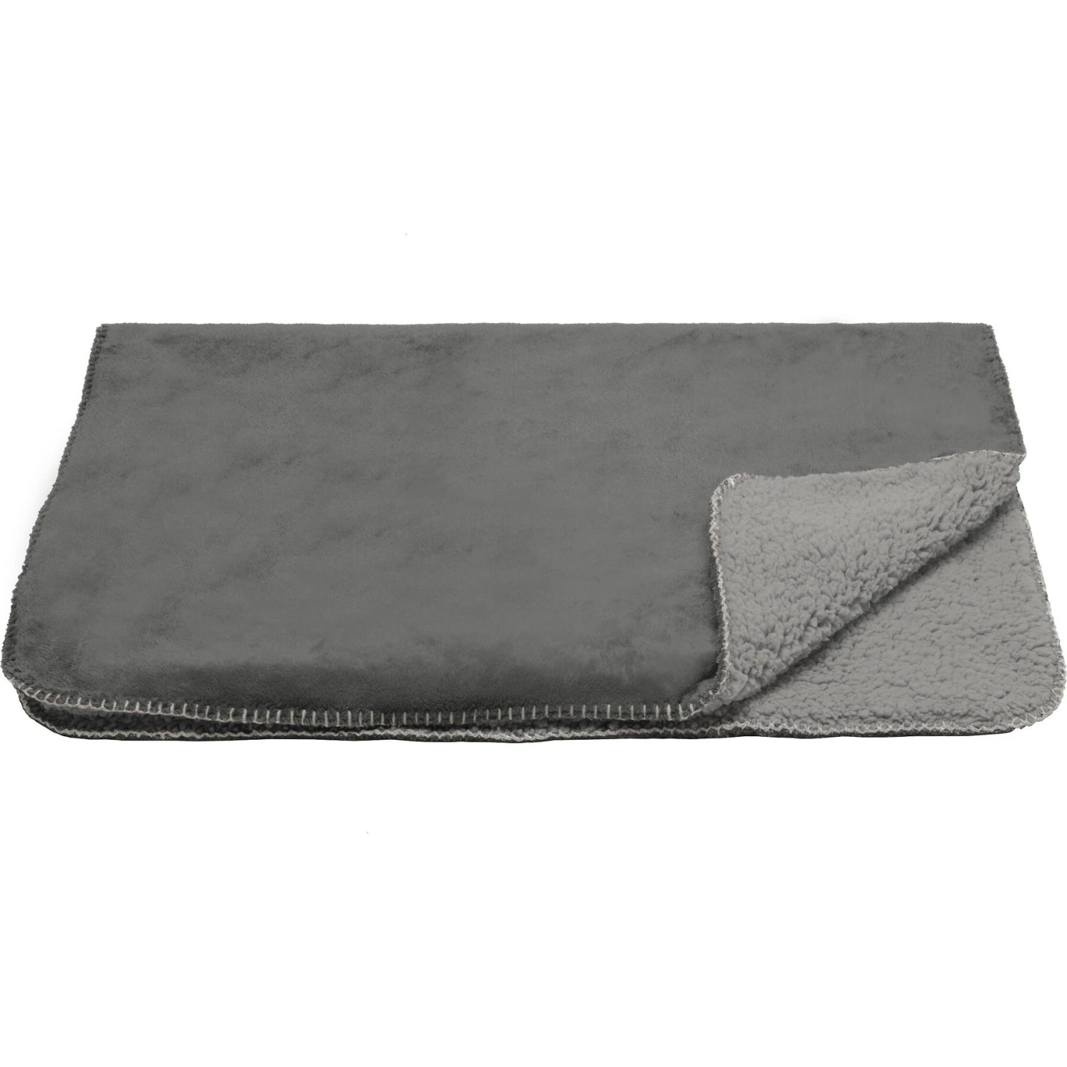 FurHaven Orthopedic Plush & Suede Sofa Dog & Cat Bed & Blanket, Gray, Large - Image 5
