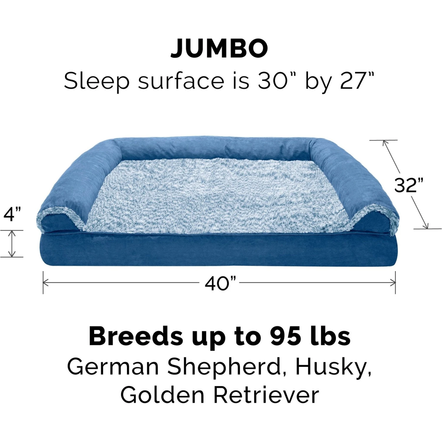 FurHaven Faux Fur & Suede Cooling Gel Sofa Dog & Cat Bed - Image 5