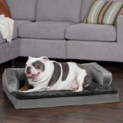 FurHaven Plush & Velvet Cooling Gel Comfy Couch Dog & Cat Bed