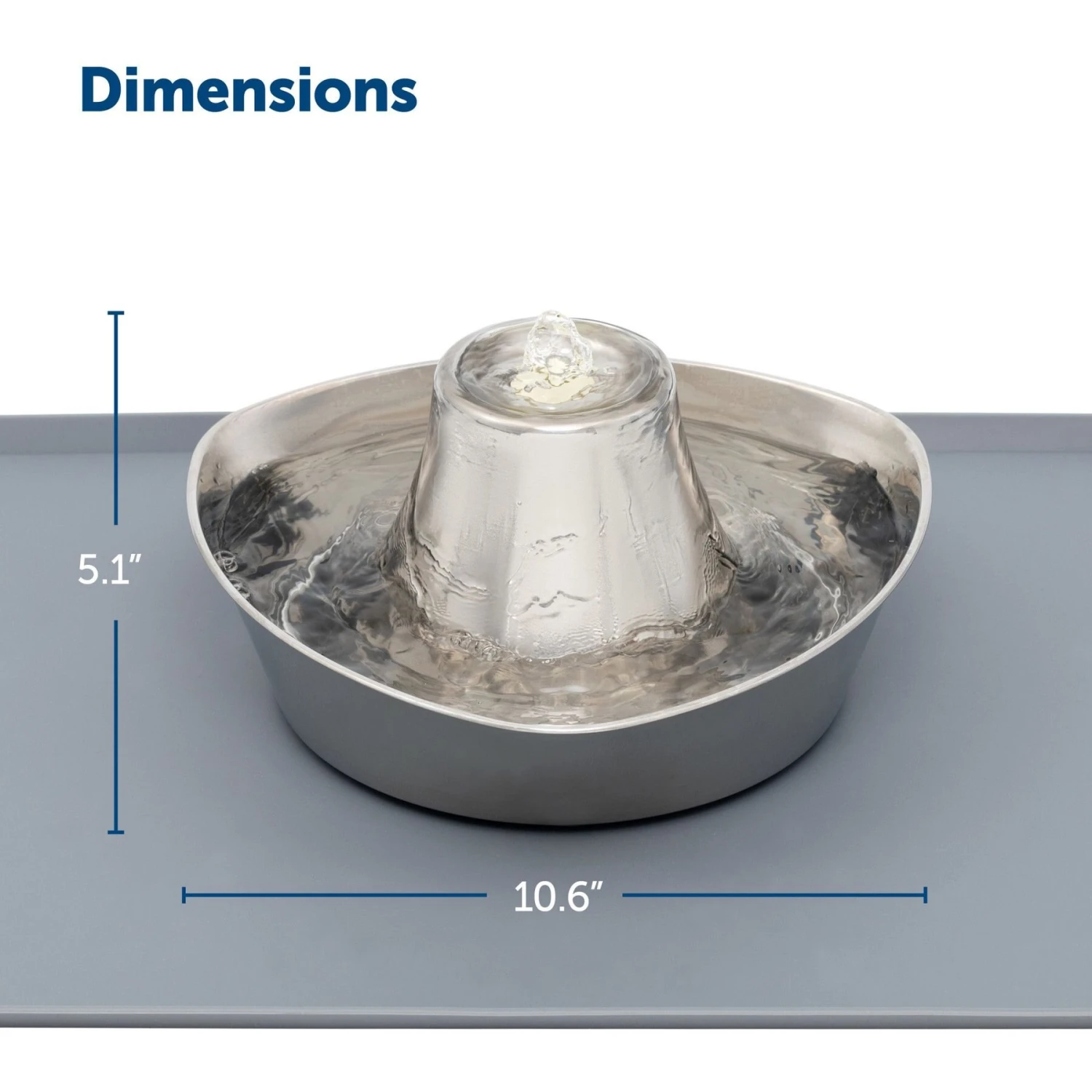 PetSafe Seaside Stainless Steel Cat Water Fountain, 60-oz - Image 2