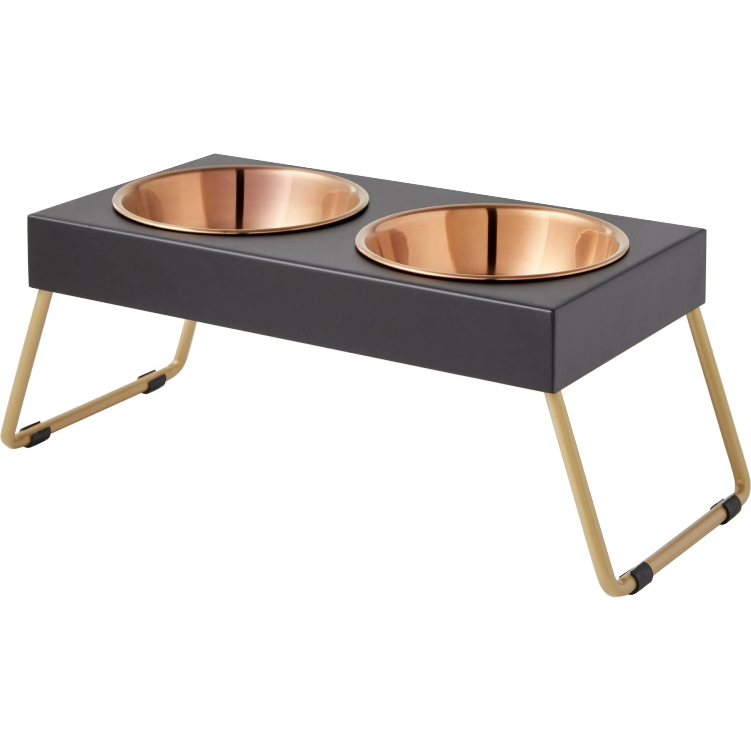Frisco Copper Stainless Steel Elevated Foldable Double Dog & Cat Bowls - Image 7