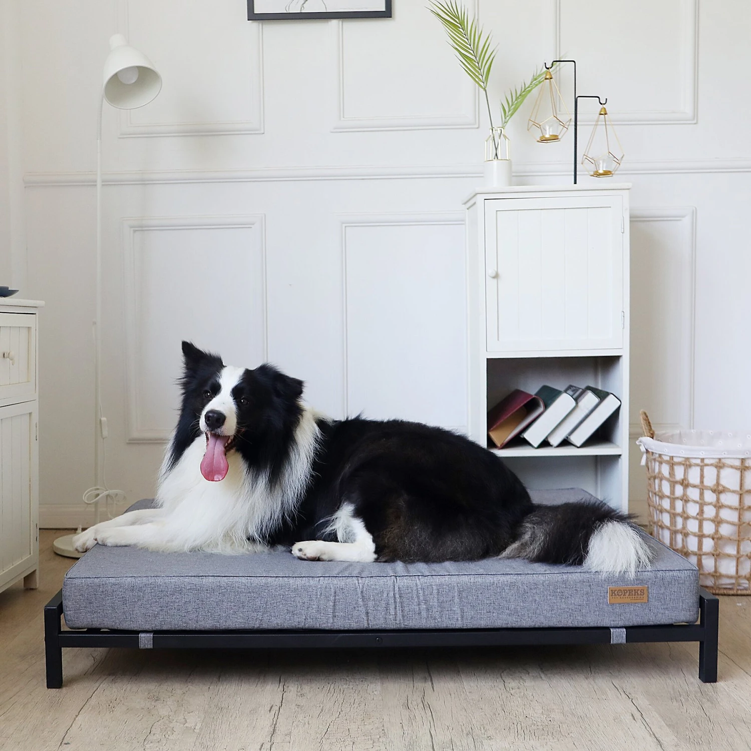 KOPEKS Orthopedic Elevated Bolster Dog Bed With Removable Cover