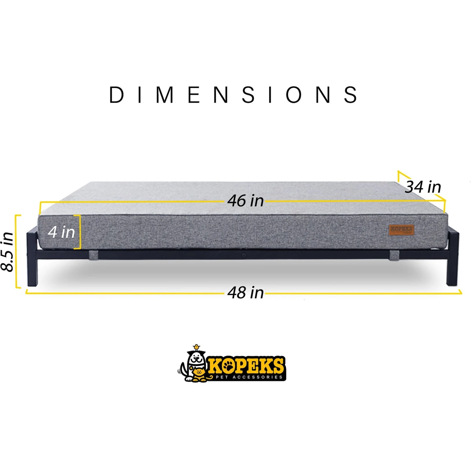 KOPEKS Orthopedic Elevated Bolster Dog Bed With Removable Cover - Image 2