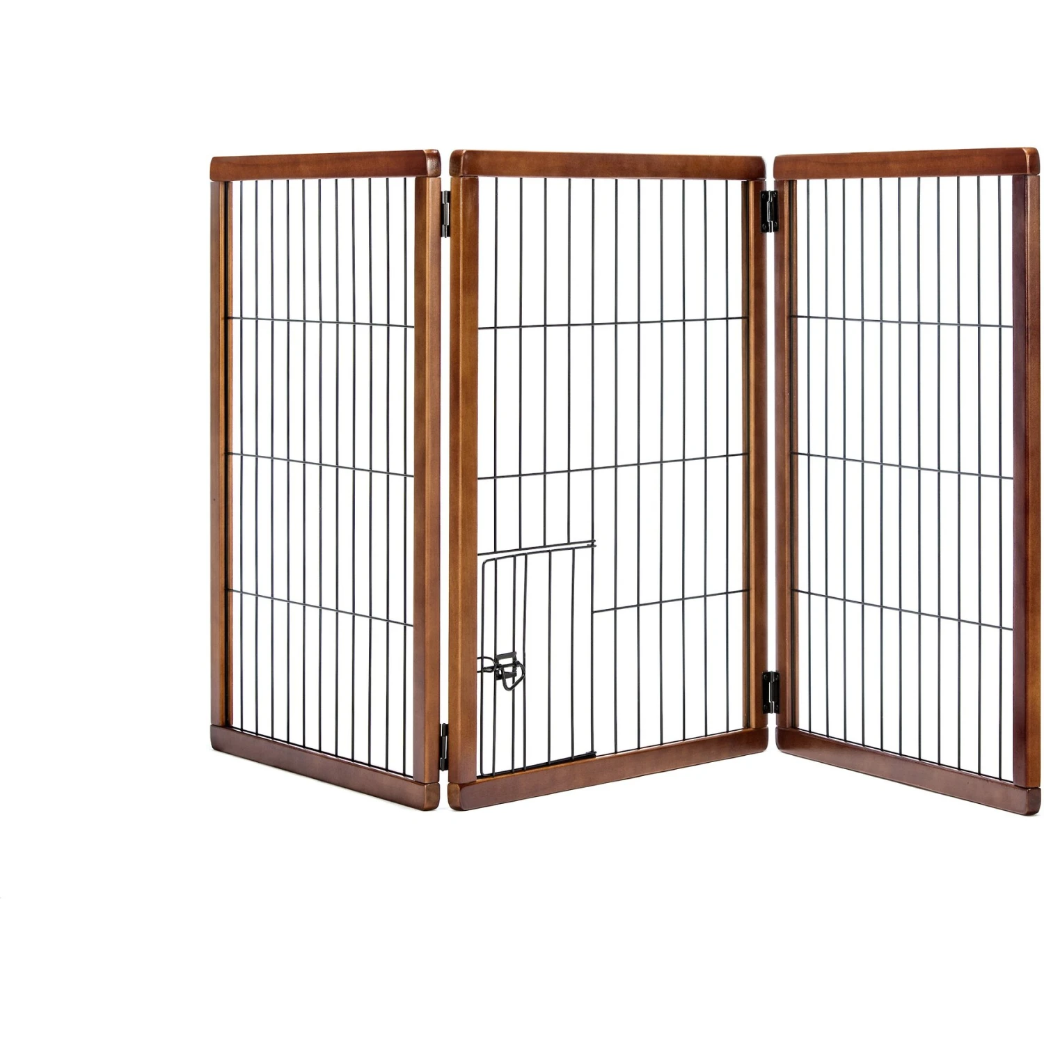 Carlson Pet Products 28-in Extra Tall Freestanding Dog Gate, Brown, Large - Image 4