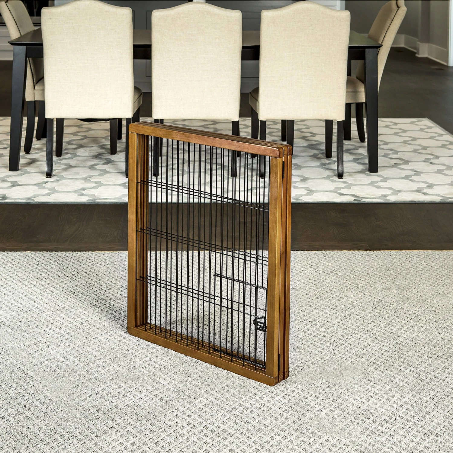 Carlson Pet Products 28-in Extra Tall Freestanding Dog Gate, Brown, Large - Image 5