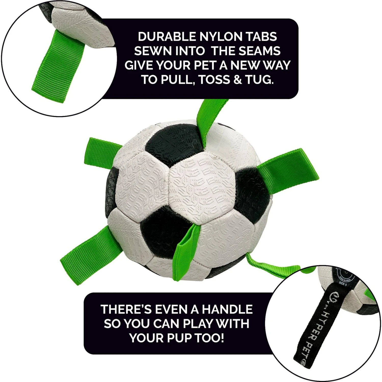 Hyper Pet Grab Tabs Soccer Ball Dog Toy - Image 4