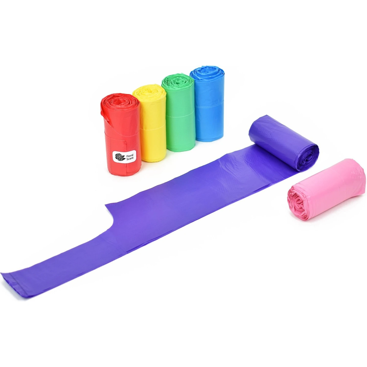 Doggie Walk Bags Scented Tie Handle Dog Poop Bags, Rainbow, 72 Count - Image 3