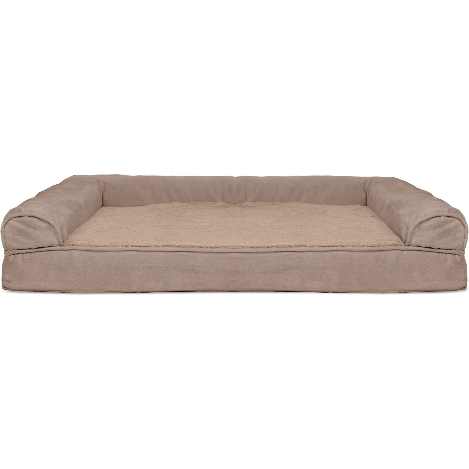 FurHaven Plush & Suede Cooling Gel Bolster Dog Bed With Removable Cover - Image 3