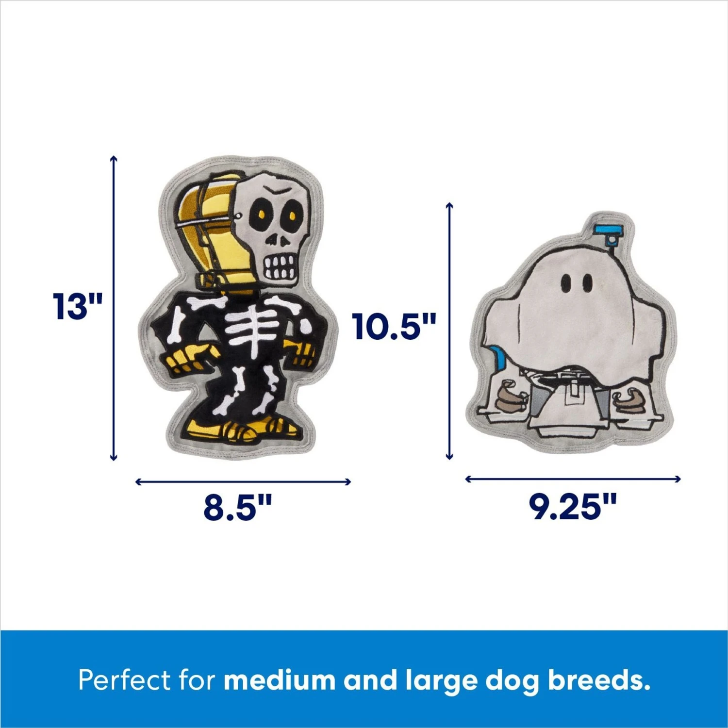 STAR WARS Halloween R2-D2 & C-3PO Stuffing-Free Flat Plush Squeaky Dog Toy - Image 2