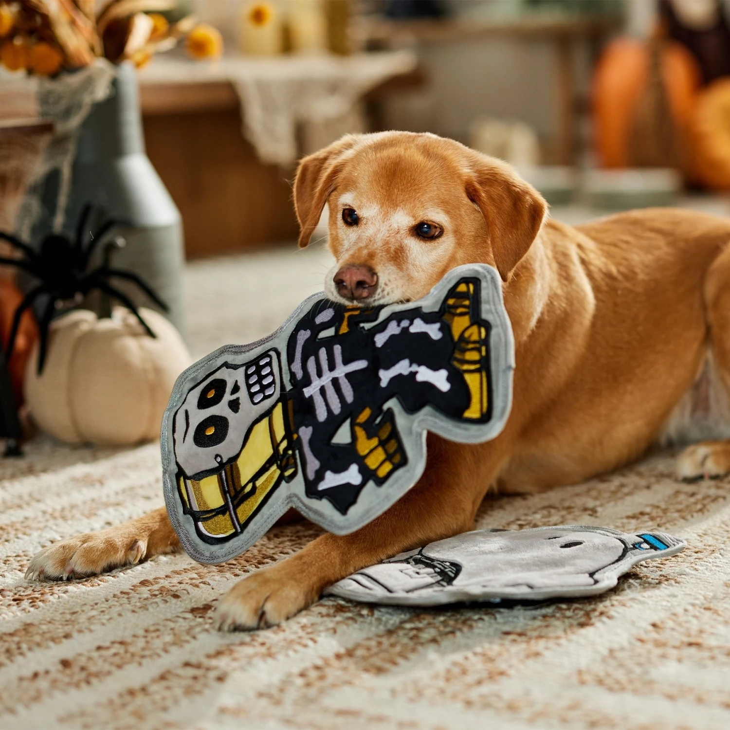 STAR WARS Halloween R2-D2 & C-3PO Stuffing-Free Flat Plush Squeaky Dog Toy - Image 3