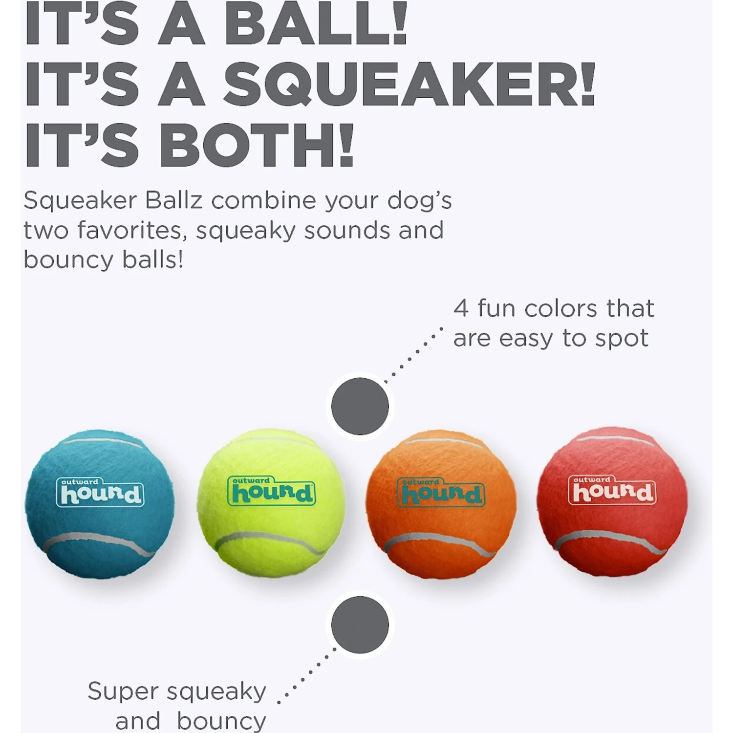 Outward Hound Squeaker Balls X-Small Dog Toys, 8 Count - Image 2