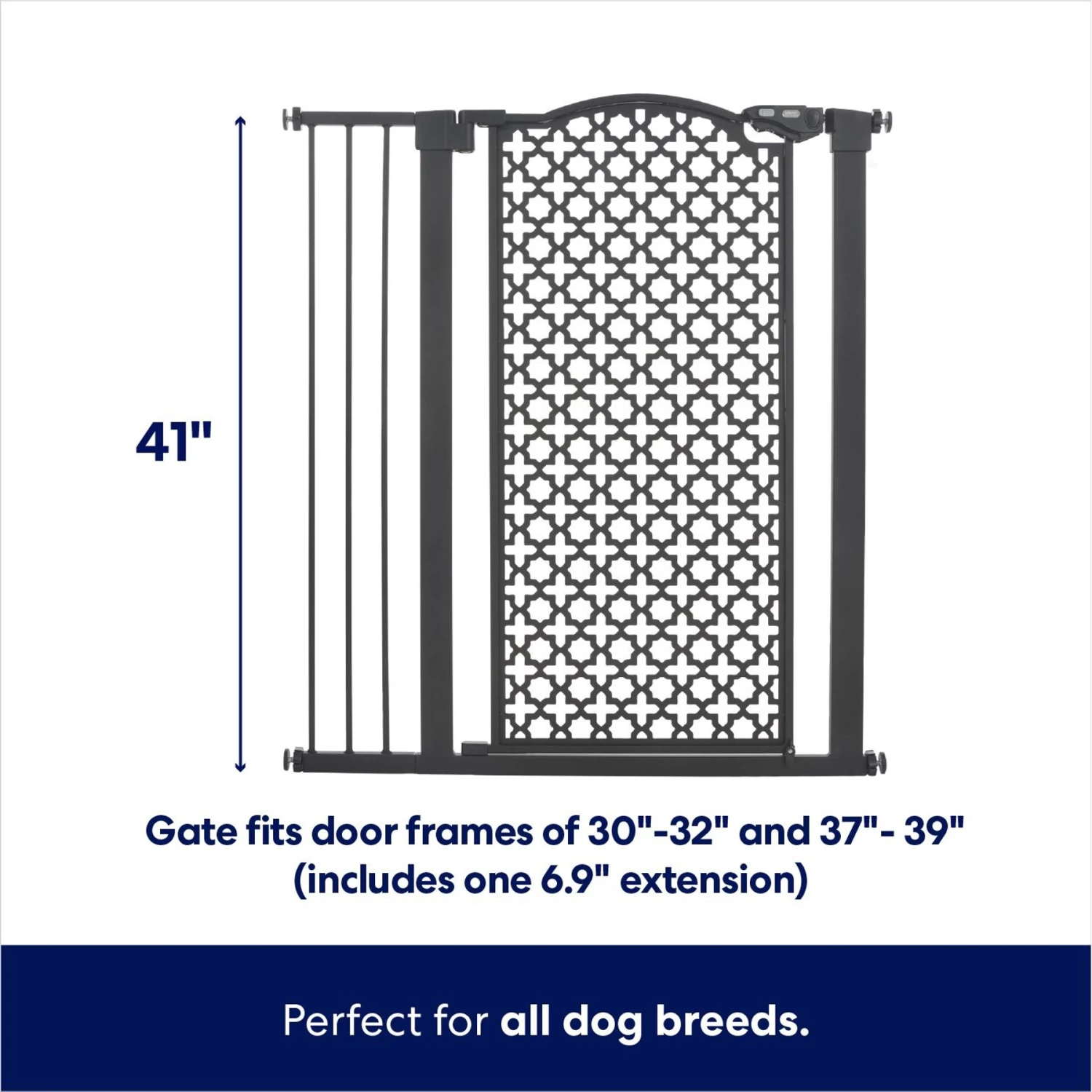 Frisco Metal Pattern Extra Tall Auto-close Dog Gate - Image 2
