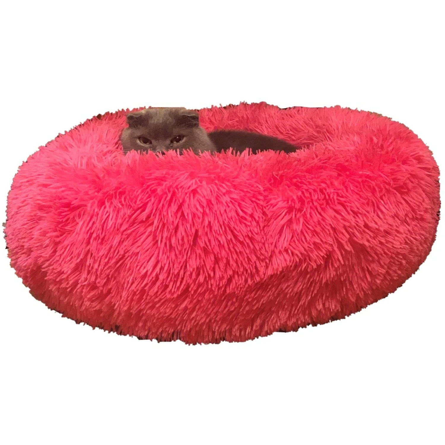 HDP Round Fuzzy Bolster Dog Bed
