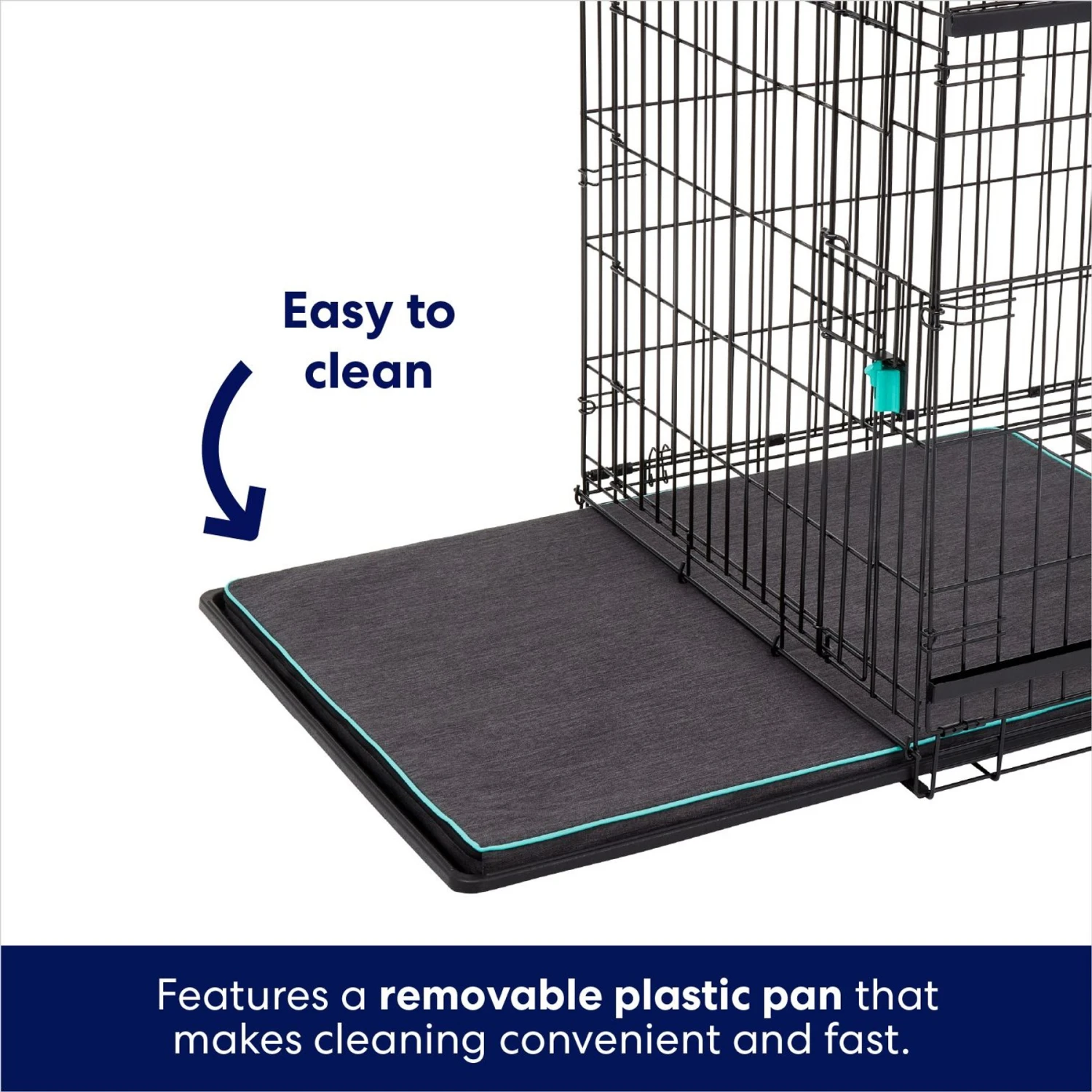 Frisco Heavy Duty Enhanced Lock Sliding Double Door Fold & Carry Wire Dog Crate & Mat Kit - Image 5