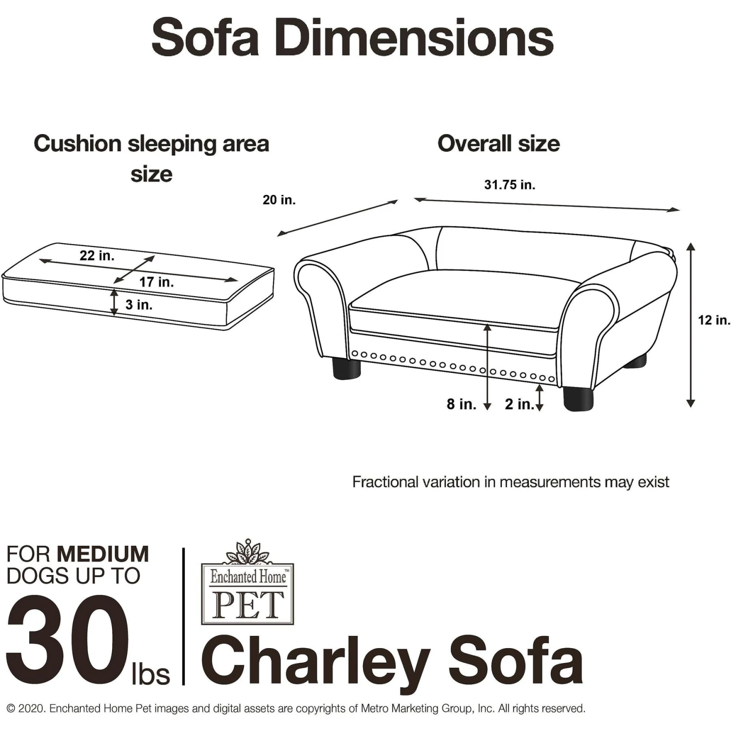 Enchanted Home Pet Charley Sofa Cat & Dog Bed With Removable Cover - Image 7